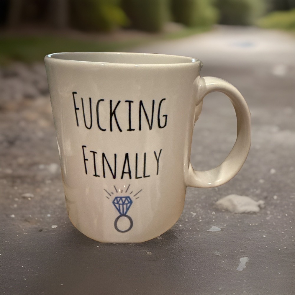 F😍cking Finally Mug Humorous Keepsake For The Bride To Be!